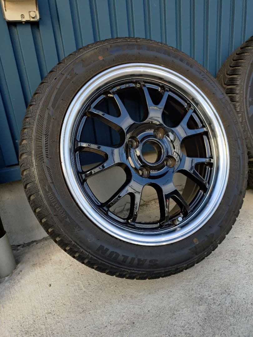 美品ホイール バリ山 スタッドレス 175/55R15 2022年製 2本分①