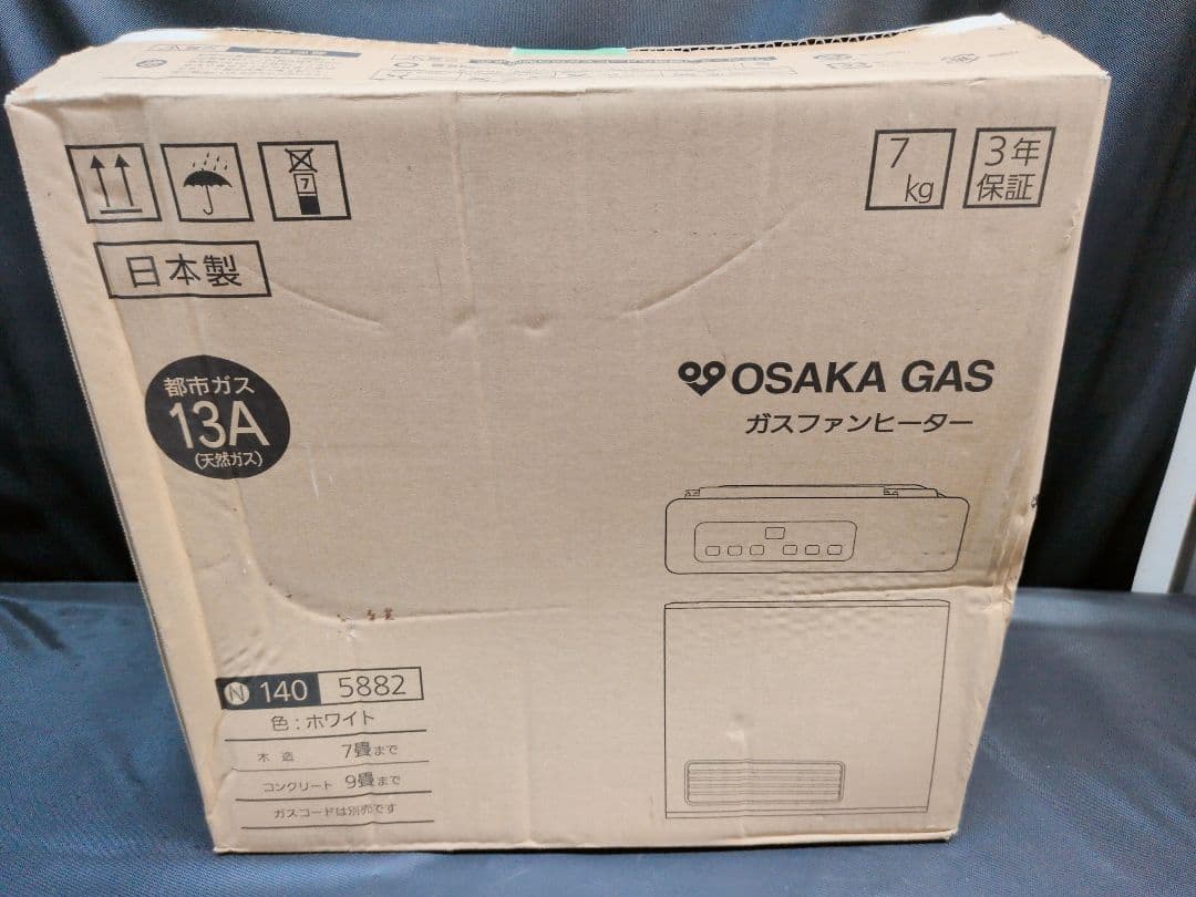 新品未使用 大阪ガス 都市ガス用ファンヒーター N140-5882　M2881