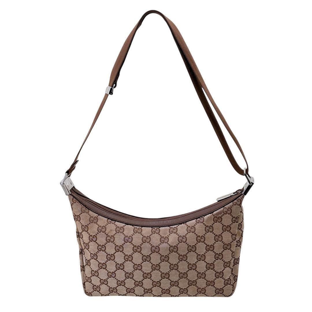 GUCCI GGキャンバス メッセンジャーバッグ ブラウン