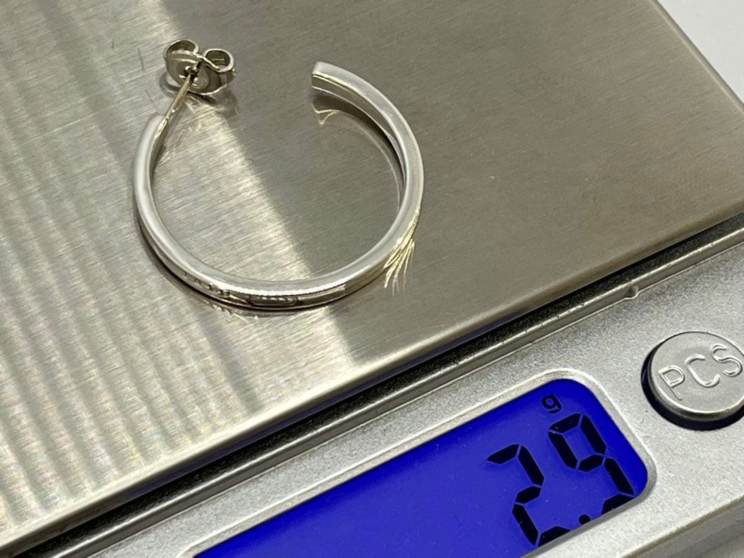 h591 超美品　ティファニー　1837 ラージ　フープ　ピアス　925 片側