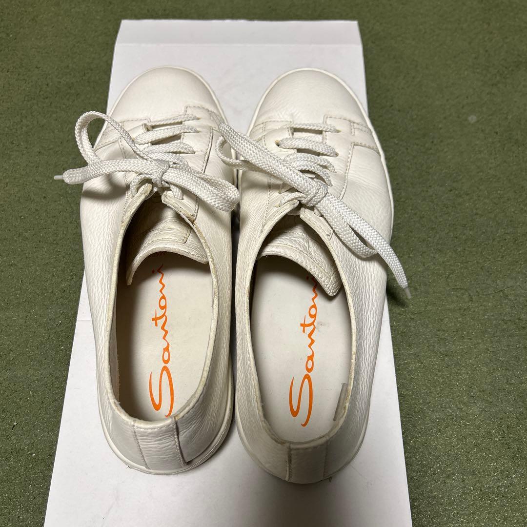 サントーニ☆レザースニーカー☆白☆サイズ７☆美品