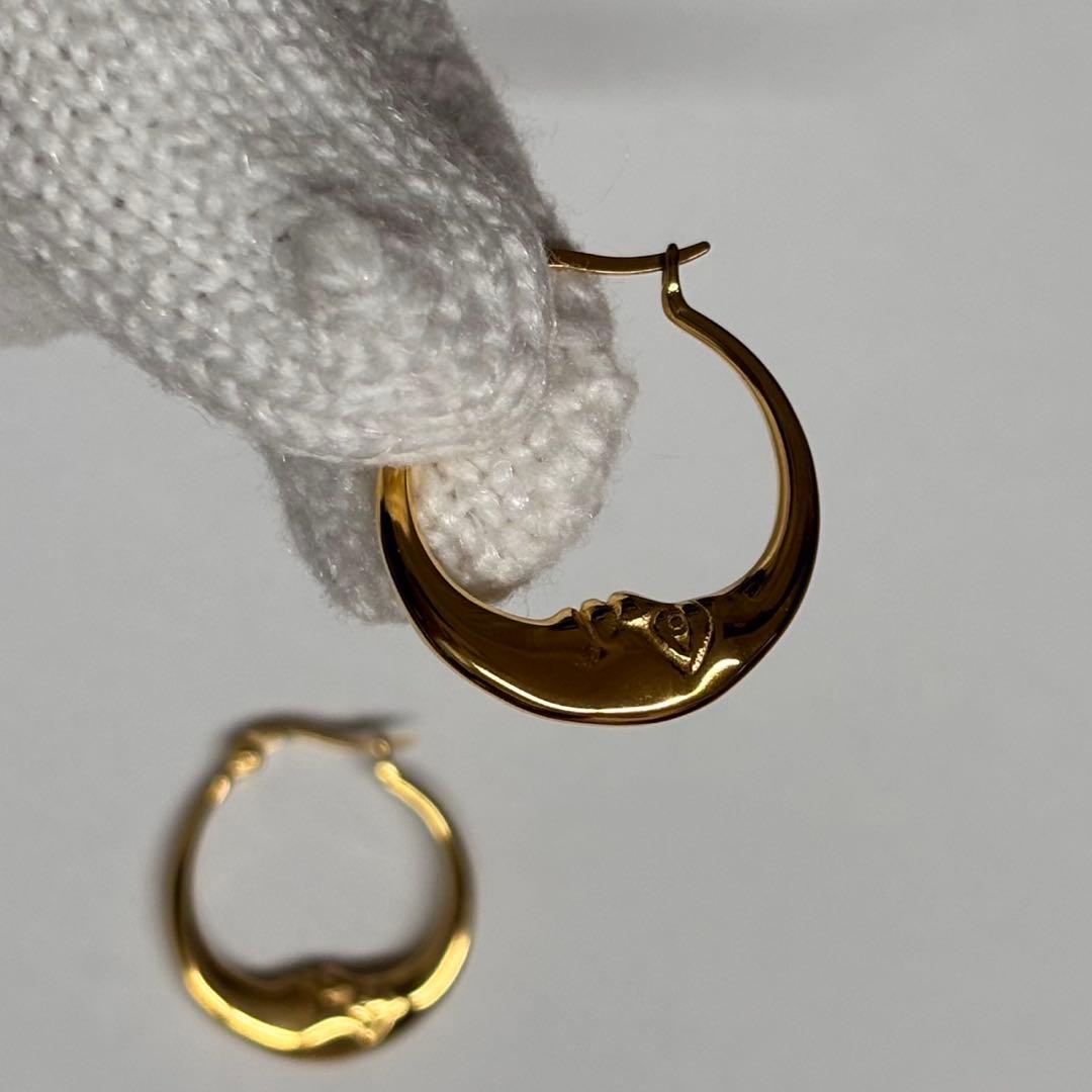 常田大希 ピアス　18k ゴールドメッキ　ゴールド　フープピアス　ムーン　両耳