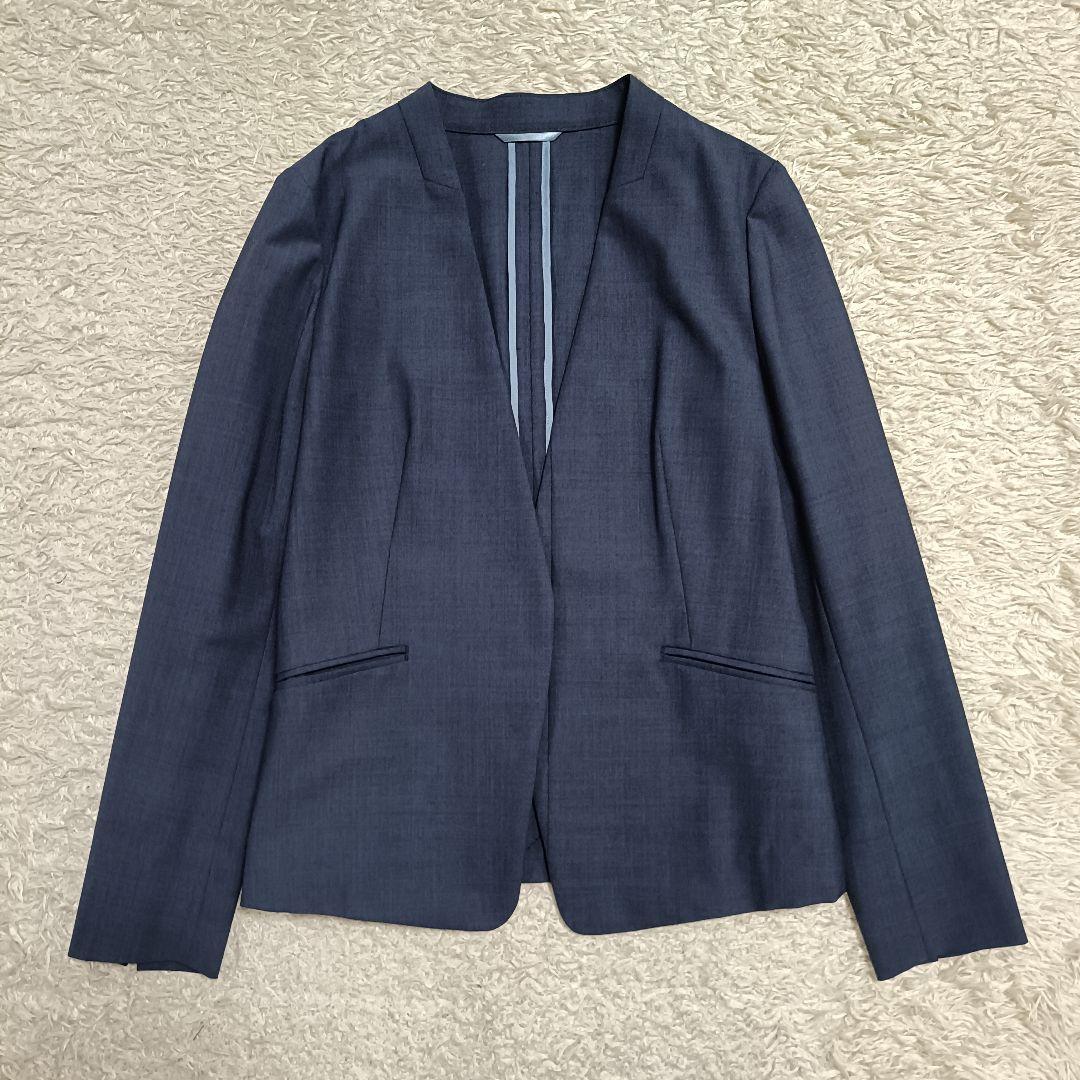 【美品】グリーンレーベルリラクシング カチリラ ノーラペル パンツスーツ 38