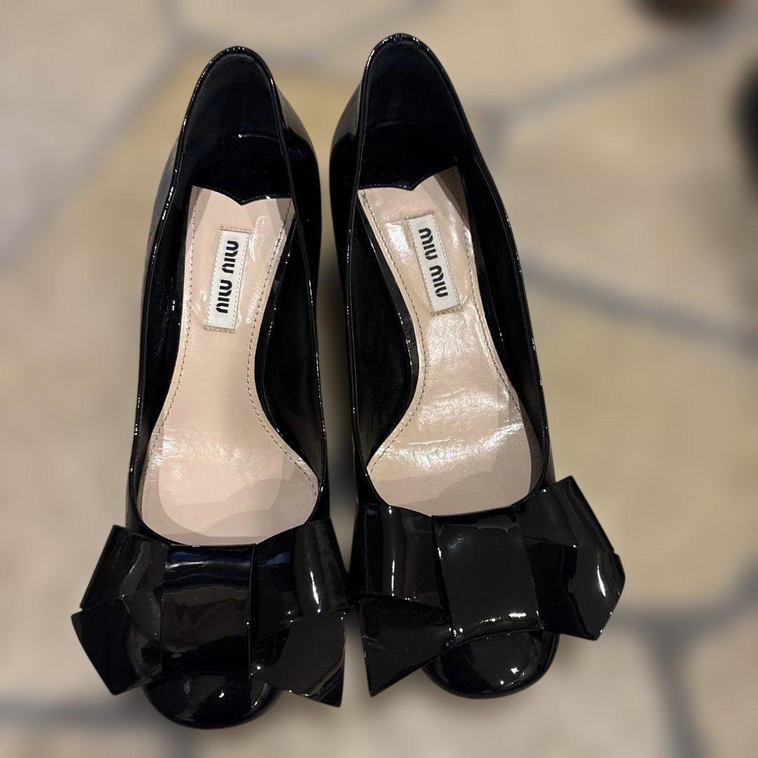 ア*サ様 Miu Miu ブラックリボンパンプス