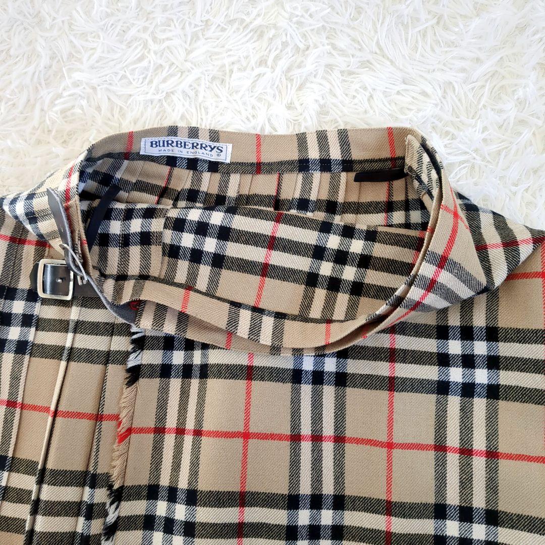 極美品✨️BURBERRY プリーツ フレアスカート ノバチェック ベルト