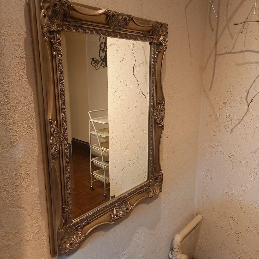 引取なら7380円！アンティーク調ミラー　ゴールド