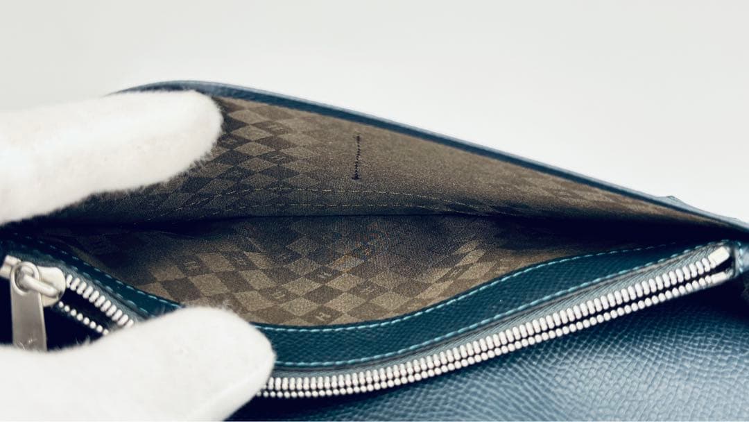 博庵 HIROAN レザー 長財布　青