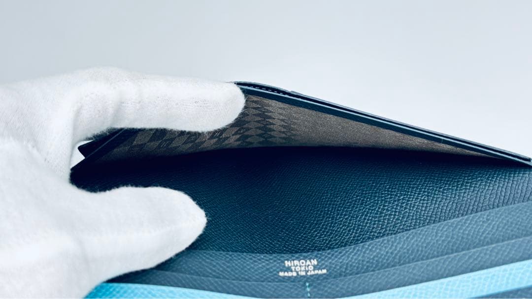 博庵 HIROAN レザー 長財布　青