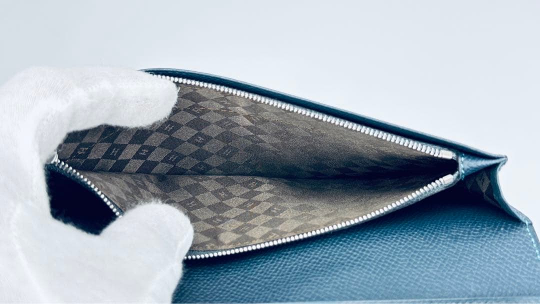 博庵 HIROAN レザー 長財布　青