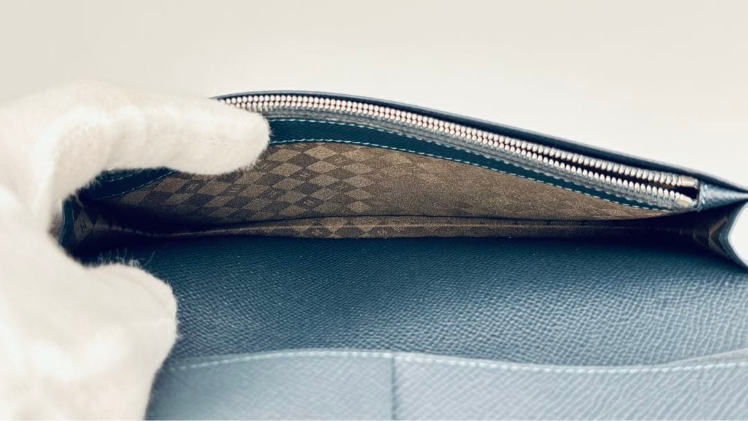 博庵 HIROAN レザー 長財布　青