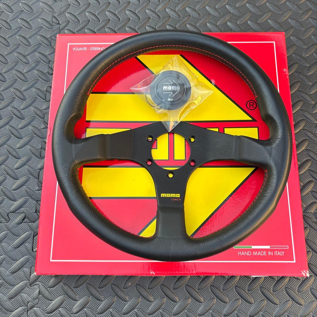 momo tuner 32 ステアリングホイール 黒 レザー 美品 訳あり