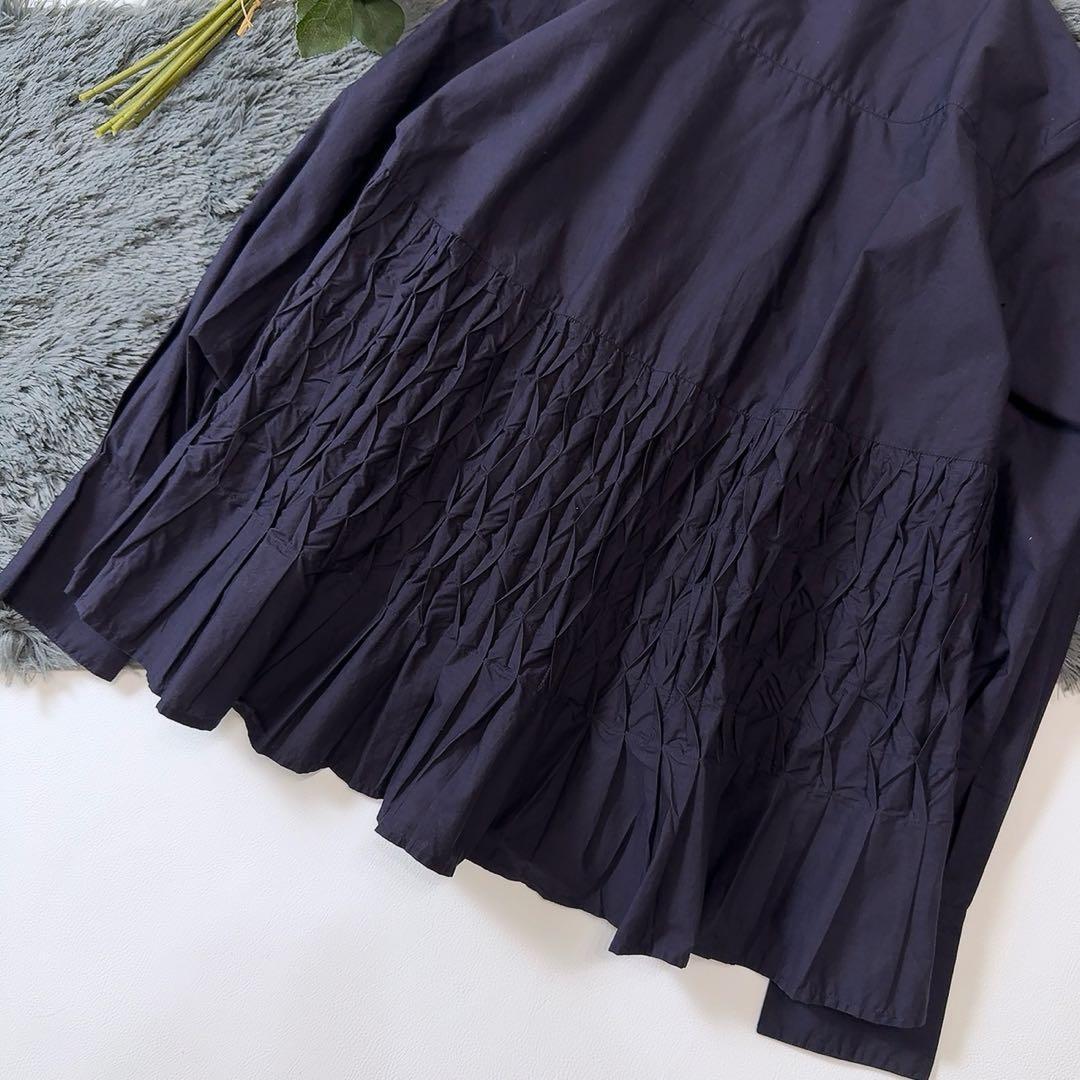 新品タグ付ꕥヌキテパ 今季 2025 コットンポプリンウェーブブラウス 立体刺繍