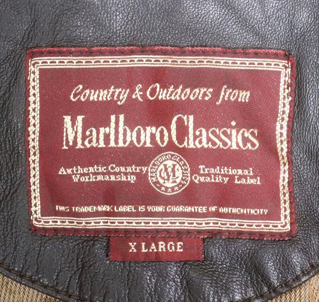 ブラックレザーボンバージャケット　ダークブラウン　マルボロクラシック