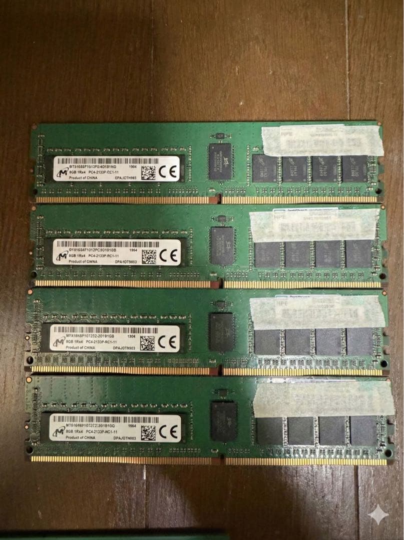 DDR4 8GB×4枚 計32GB PC4-2133P RDIMM Micron