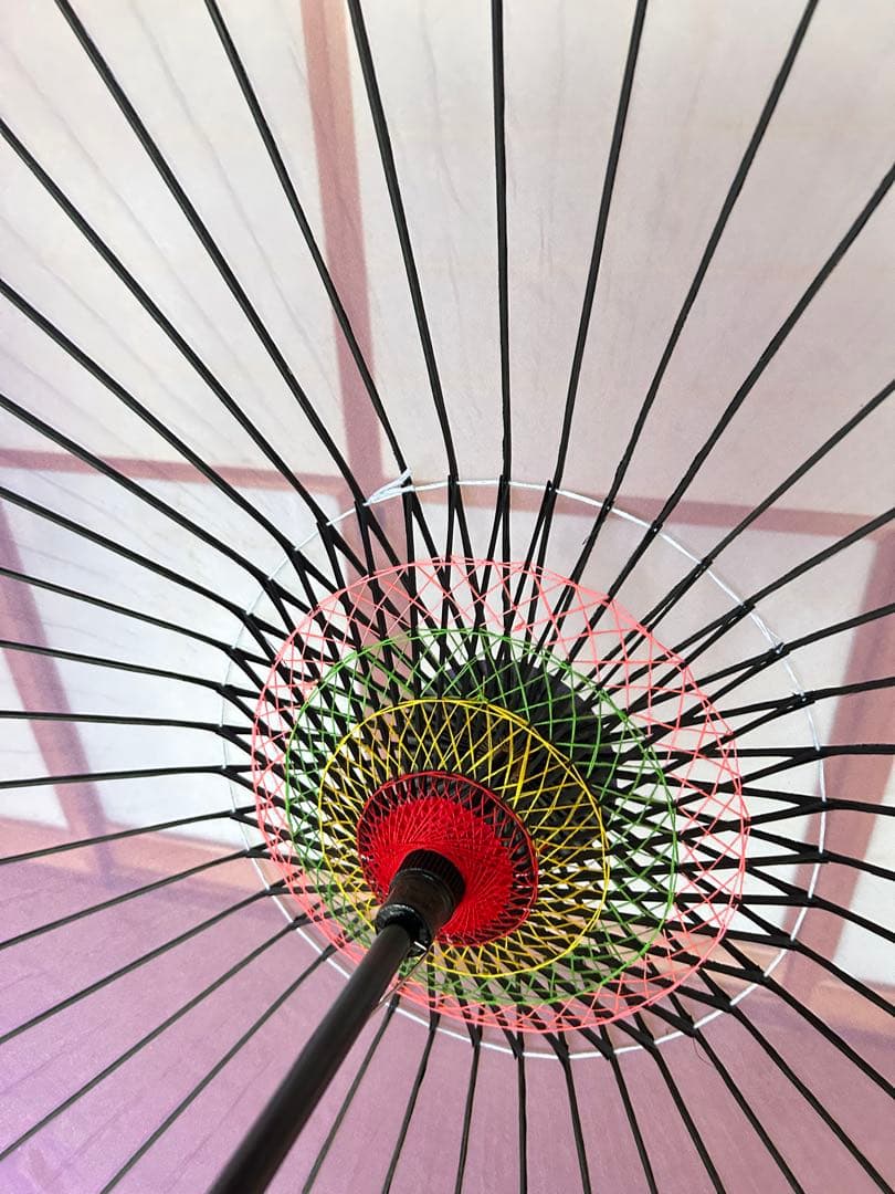 つるとかめ「新品、未使用」貴重　和傘 継柄 踊り傘　絹傘