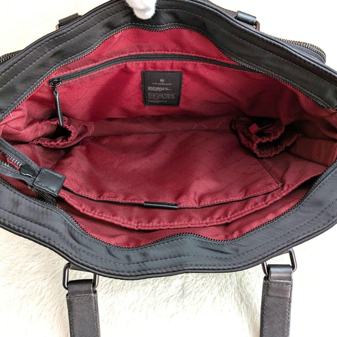 VICTORINOX トートバッグ ナイロンレザー 革 本革　ブラック　大容量