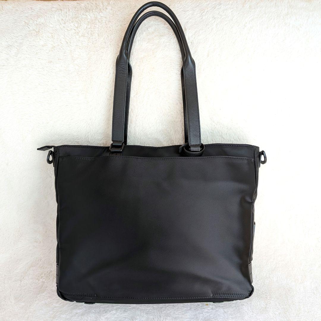 VICTORINOX トートバッグ ナイロンレザー 革 本革　ブラック　大容量