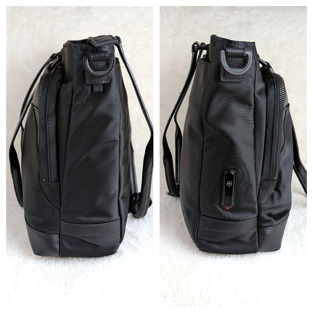 VICTORINOX トートバッグ ナイロンレザー 革 本革　ブラック　大容量