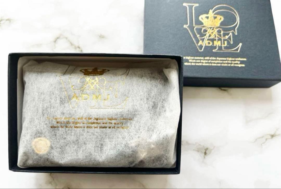 A.D.M.J. スワロフスキー　カードケース　ブラック レザー 名刺入れ