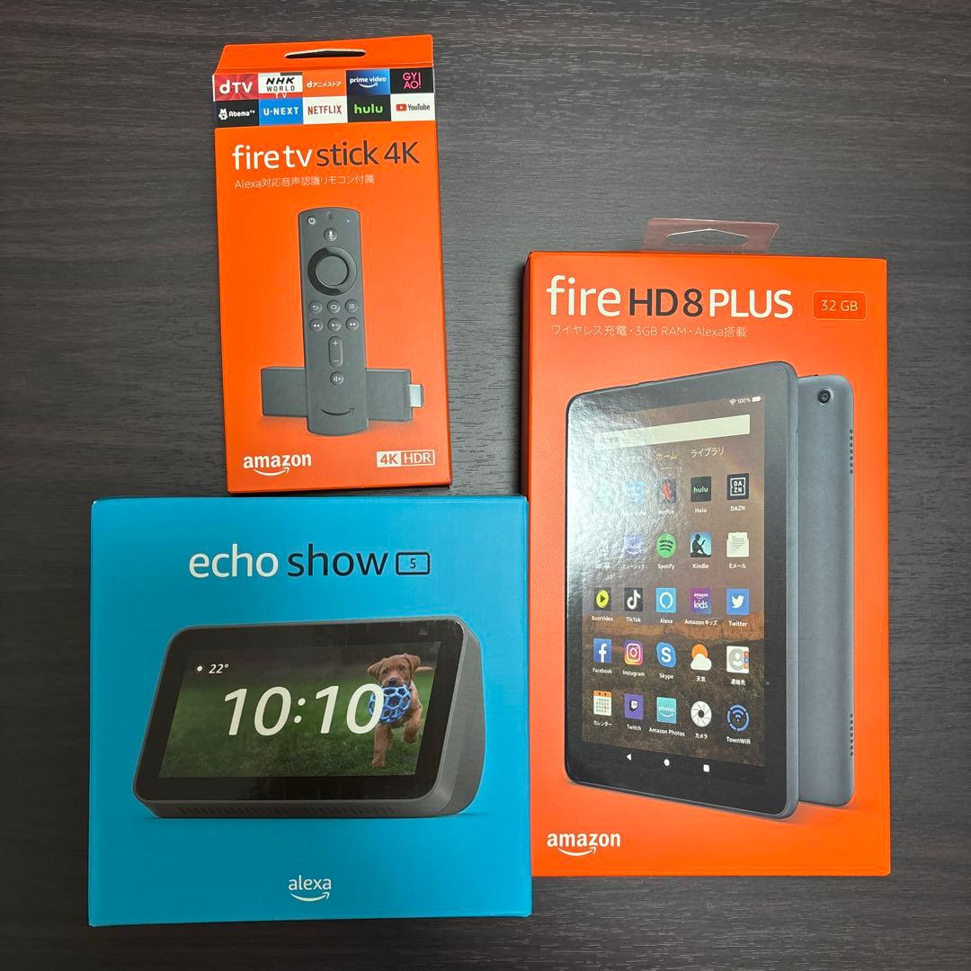 Fire HD8Plus、Fire TV Stick 4K、Echo Show5