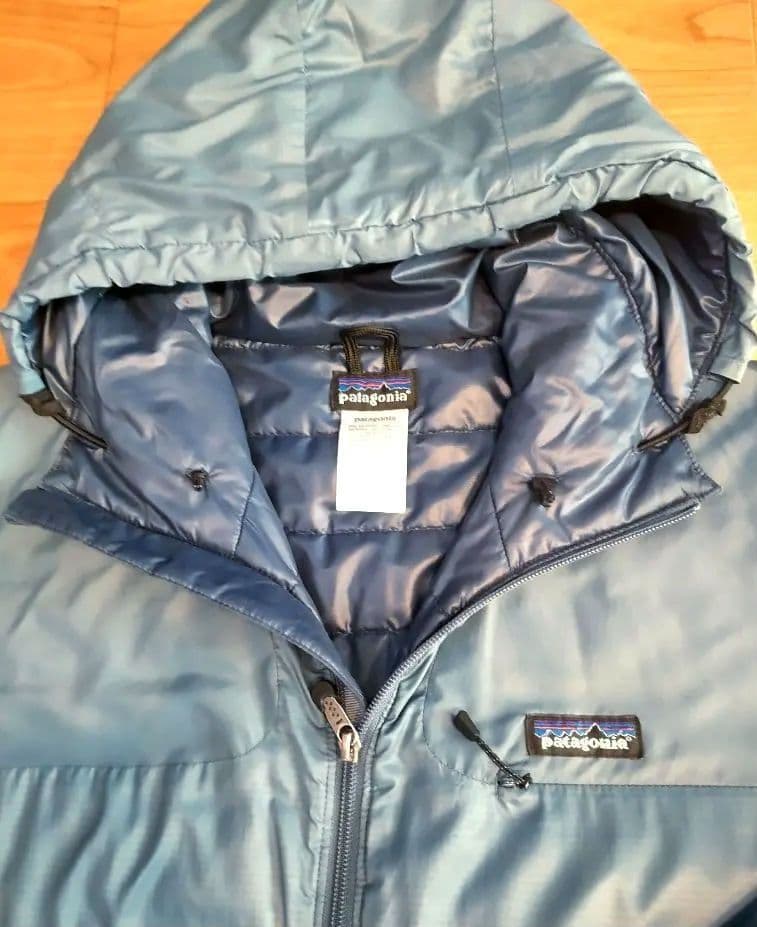 2007年製 patagonia マイクロパフフーデッド 収納袋付 S ブルー