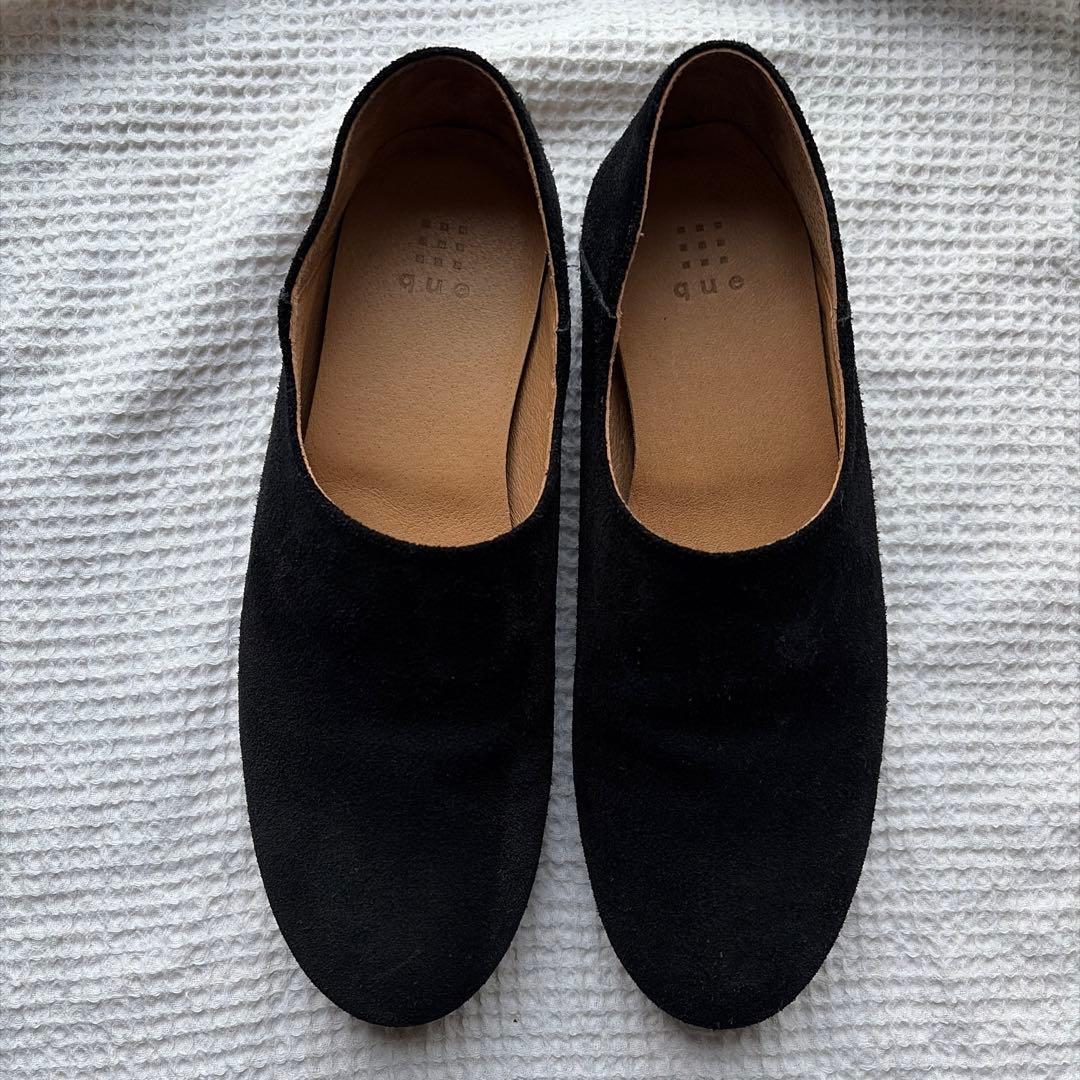 靴 que shoes Vibram plain / black velour