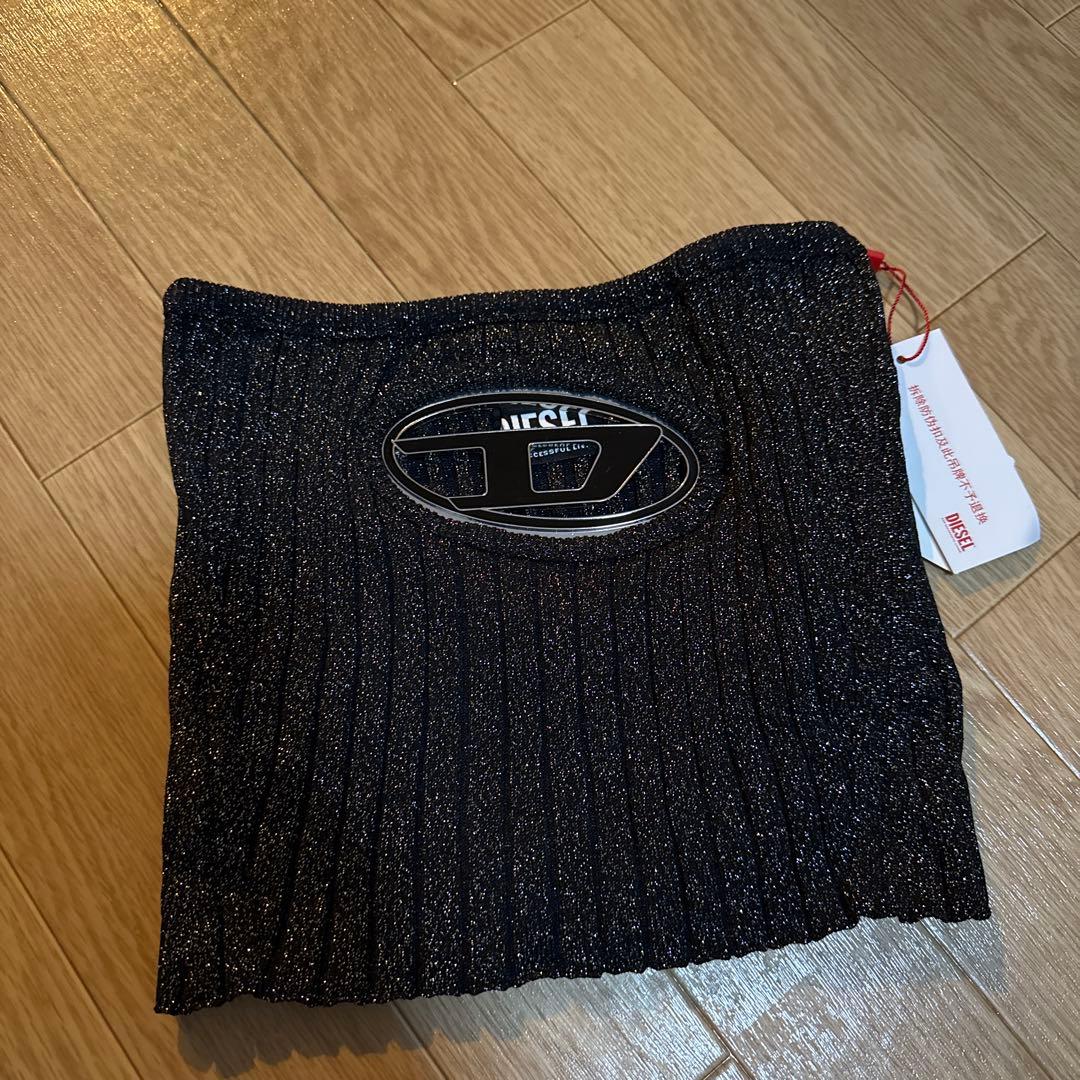 DIESEL リブ編みベアトップ 黒 新品タグ付き