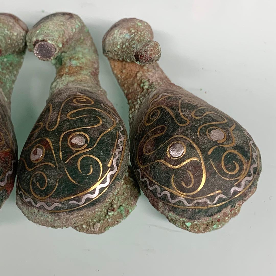 AC　旧蔵古代の飾り　副葬品　根付時代物　アンティーク 4点セット 骨董品