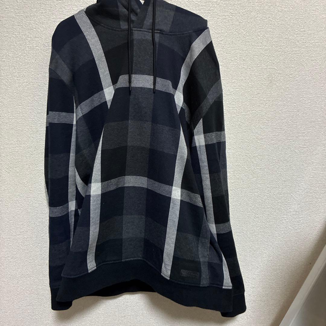 超美品バーバリーブラックレーベル　ネイビー・グレー チェック柄 パーカー 希少L