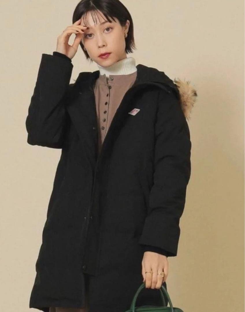 新品 Dantonダントン ファー付き ロングダウンジャケット　ブラック38M