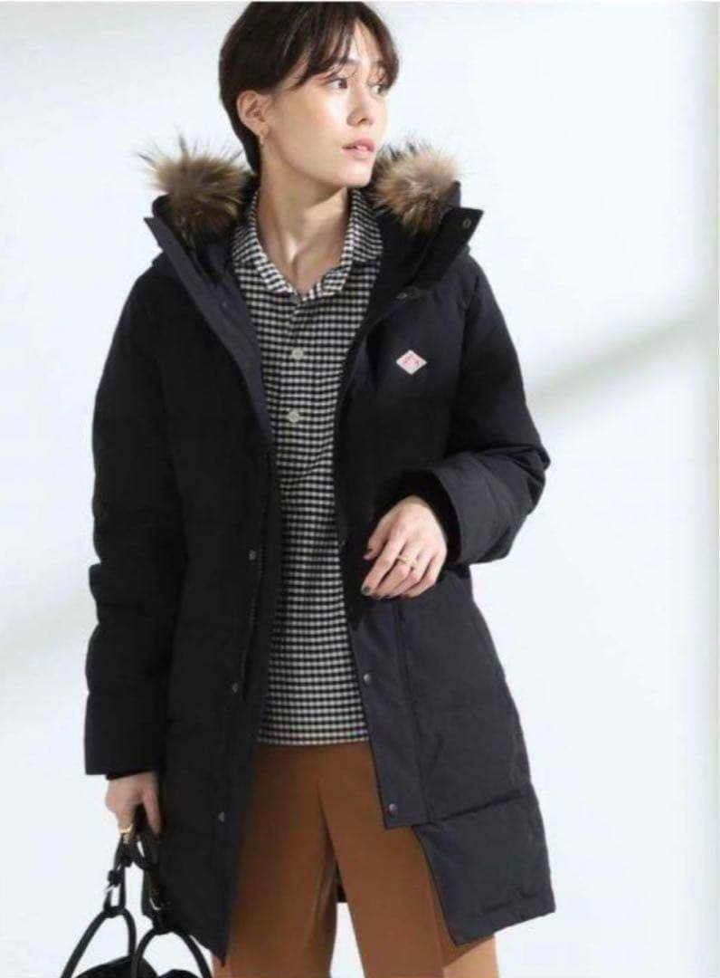 新品 Dantonダントン ファー付き ロングダウンジャケット　ブラック38M