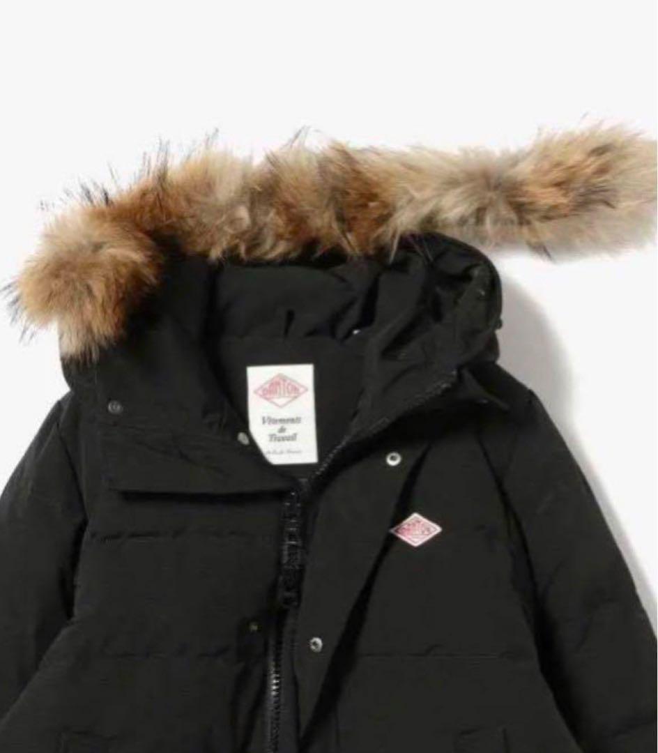 新品 Dantonダントン ファー付き ロングダウンジャケット　ブラック38M