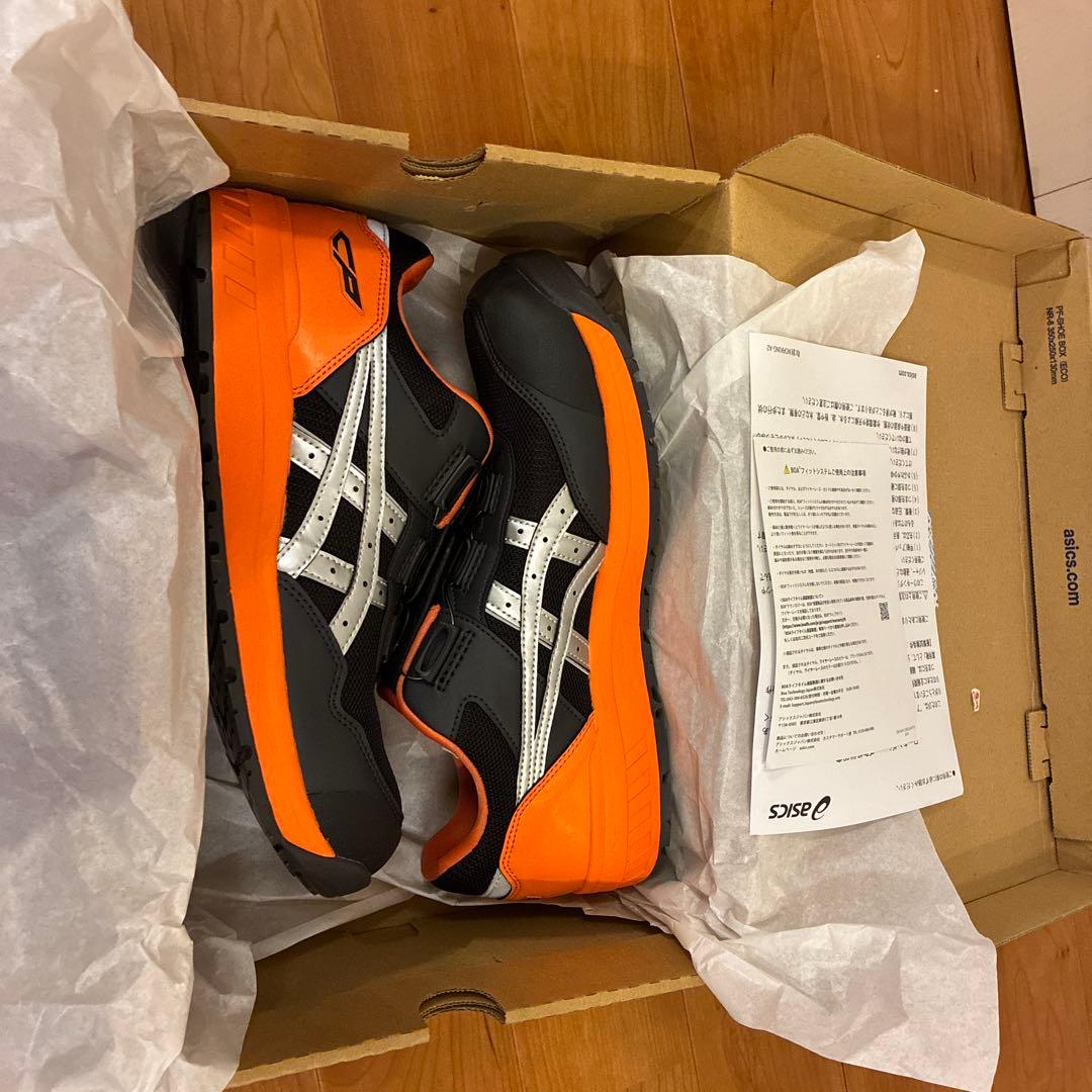 asics BOAシステム 安全靴 黒/オレンジ