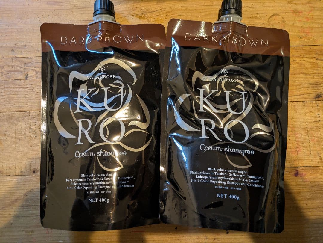 バランローズKURO Cream Shampoo ダークブラウン 400g 2個