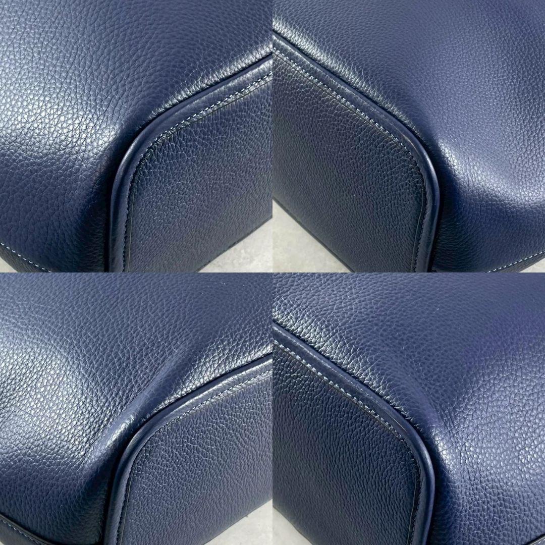 未使用タグ有 コーチ サリバン トートバッグ ビジネス A4可 レザー 紺