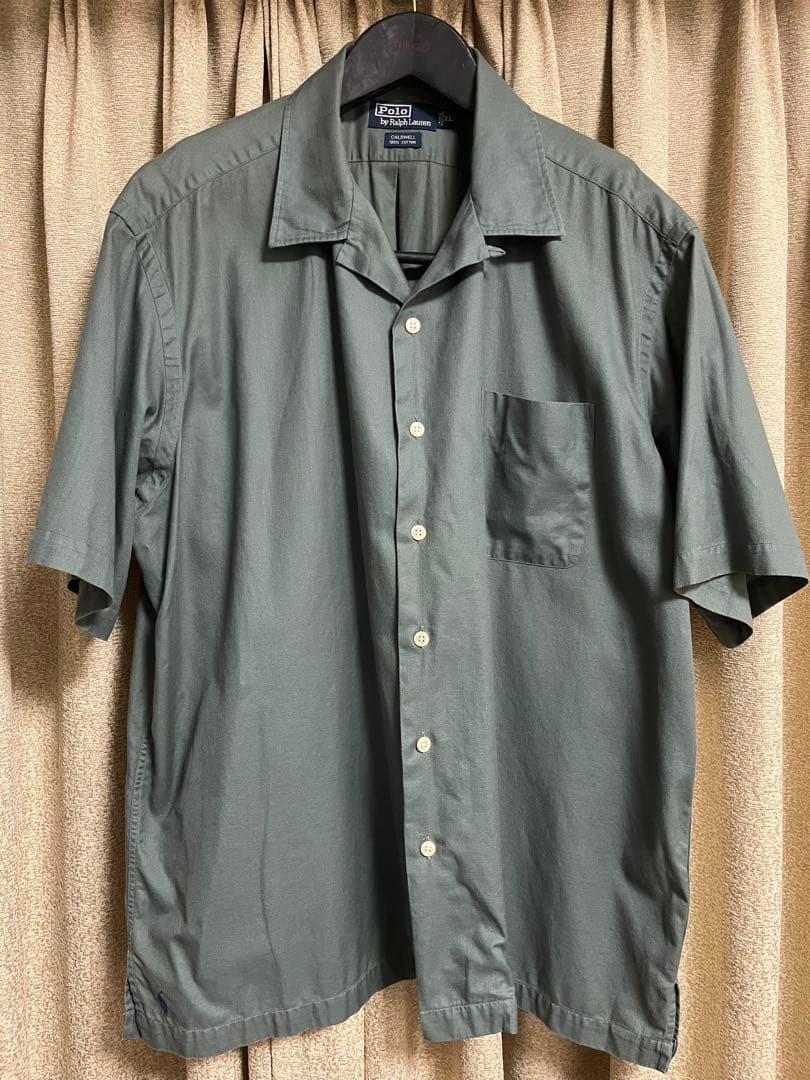 美品 90s ラルフローレン CALDWELL XL コットン 開襟 半袖シャツ