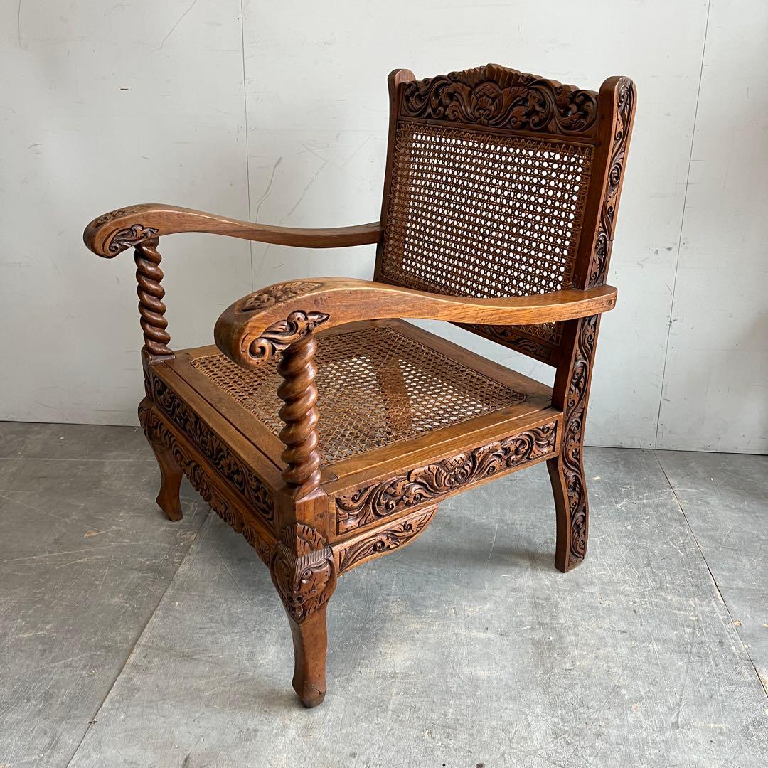 アンティーク チェア ラタン シート z439