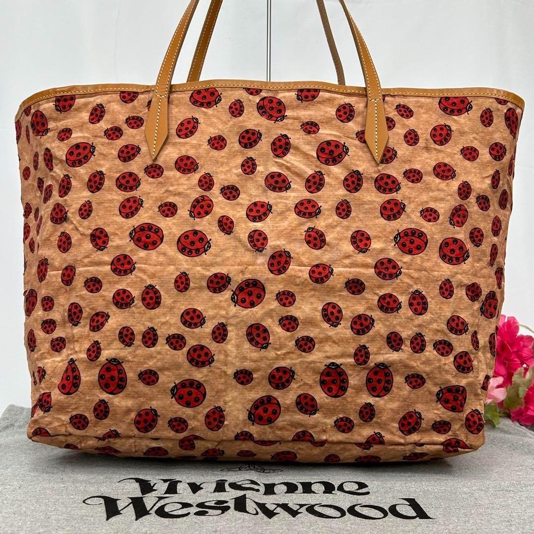 【極美品】ヴィヴィアンウエストウッド トートバッグ ポーチ付 てんとう虫