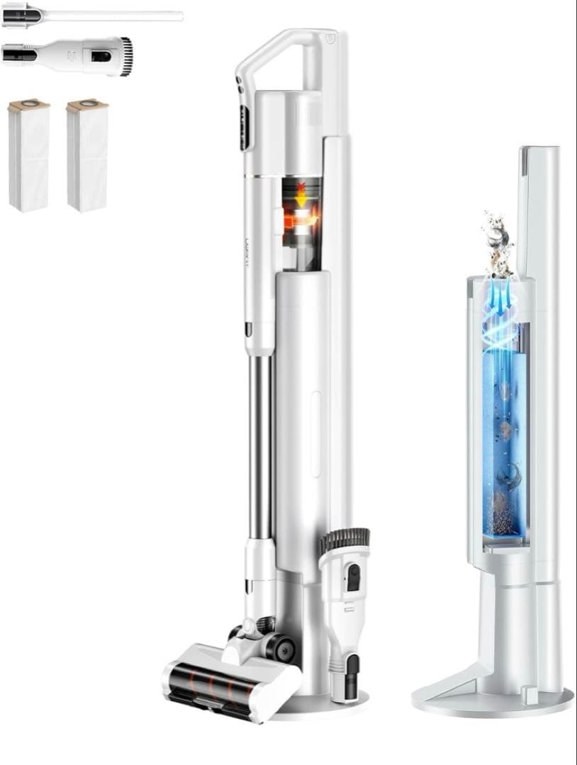 2025年最新V500コードレス掃除機充電・収納・ゴミ収集一体型定価24800円