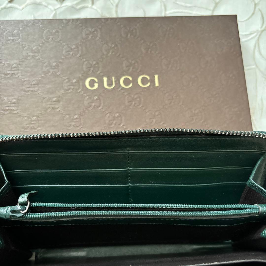 GUCCI ダークグリーン GGパターン 長財布