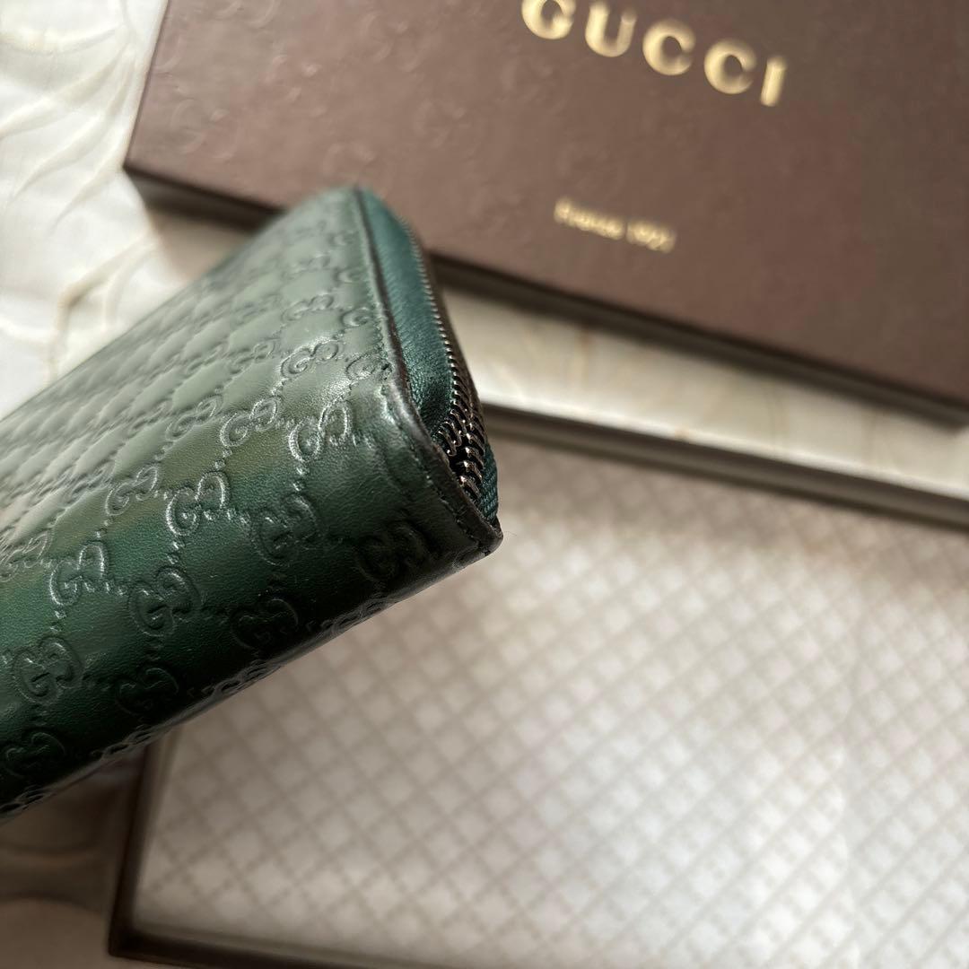 GUCCI ダークグリーン GGパターン 長財布