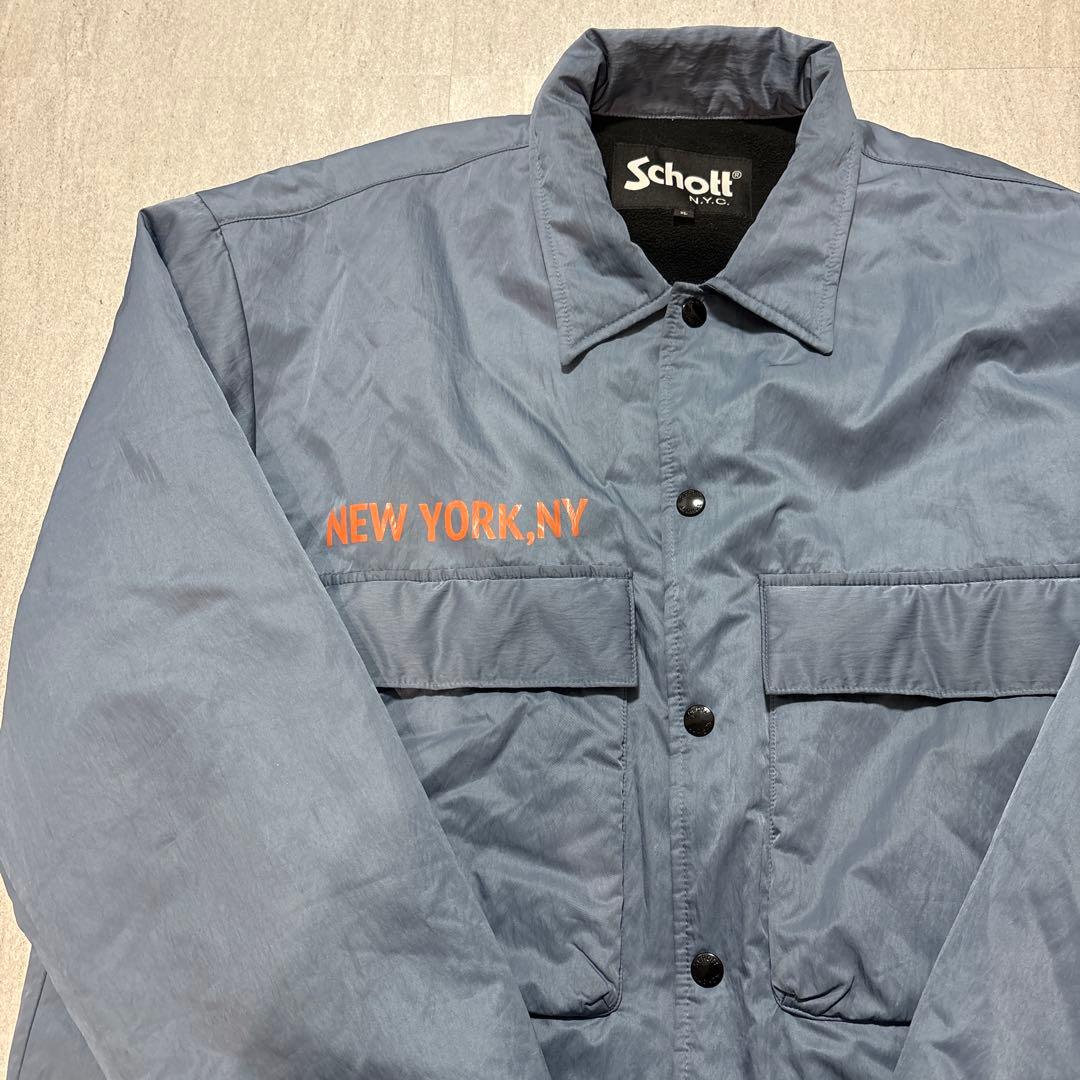 SCHOTT ショット 美品 コーチジャケット XL ブルー オレンジ nyc