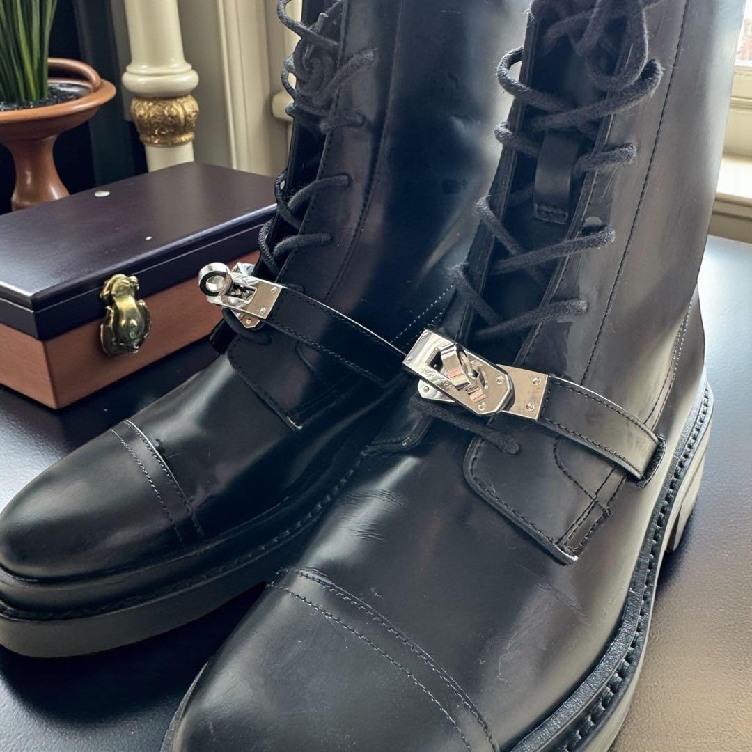 エルメス ショートブーツ ファンク 36(23cm) ケリー シルバー金具