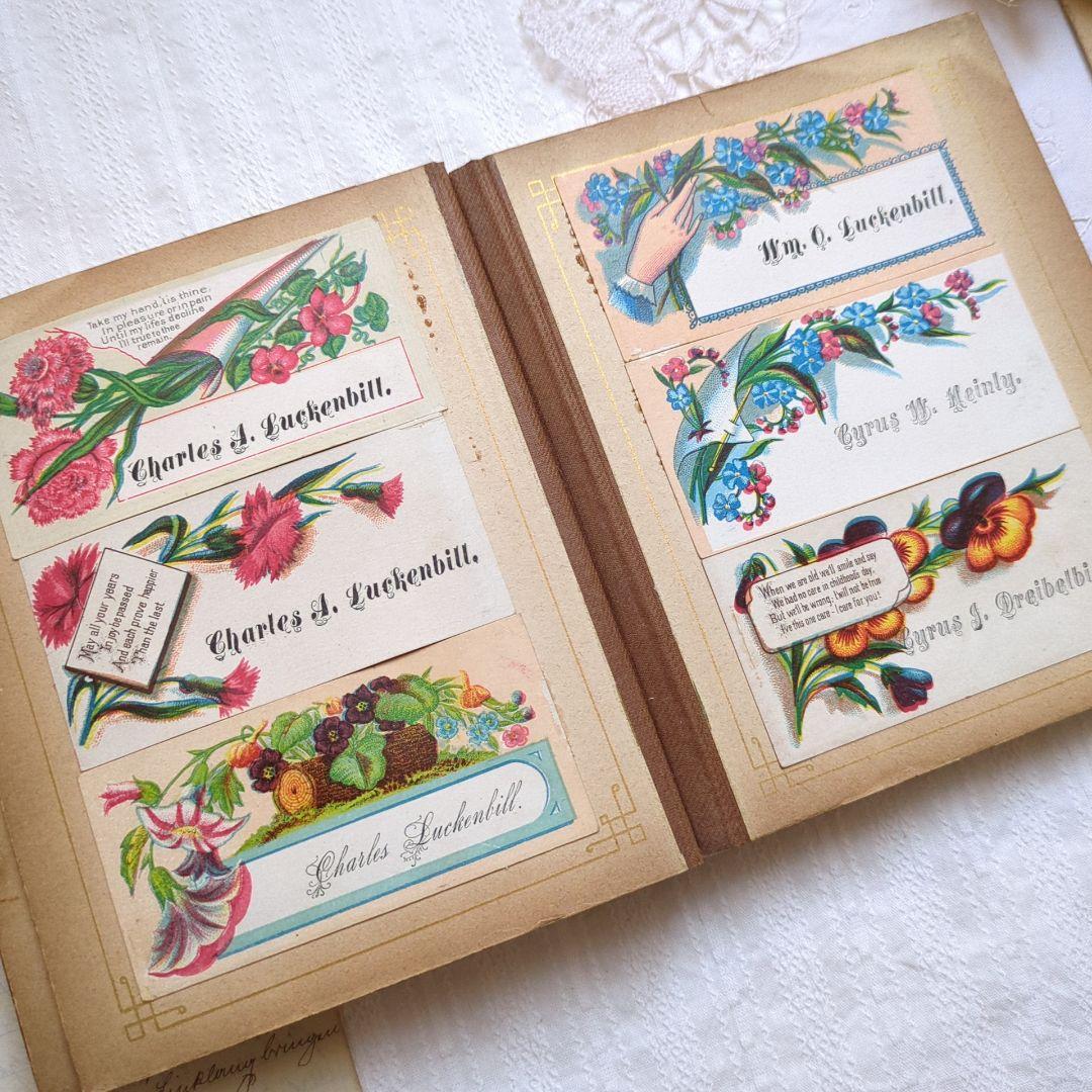 激レア 1900年初頭 コーリングカード コレクション本 クロモス 洋書 古書