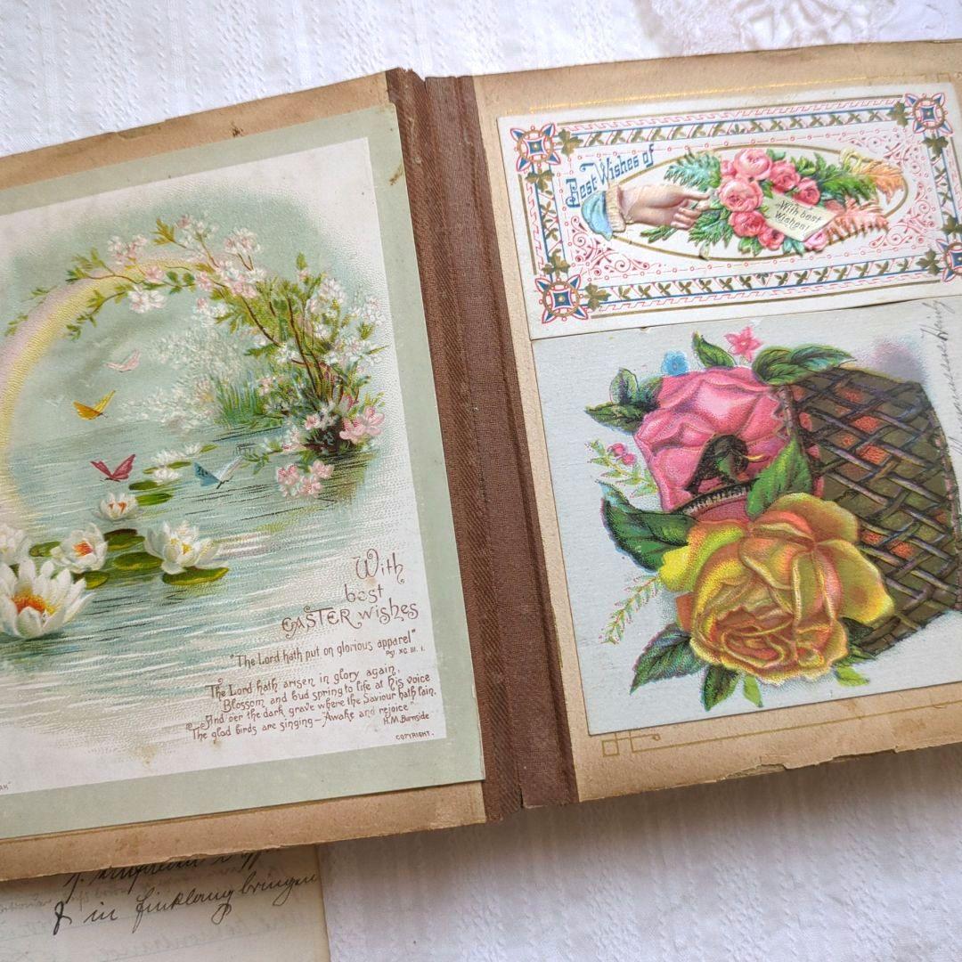 激レア 1900年初頭 コーリングカード コレクション本 クロモス 洋書 古書