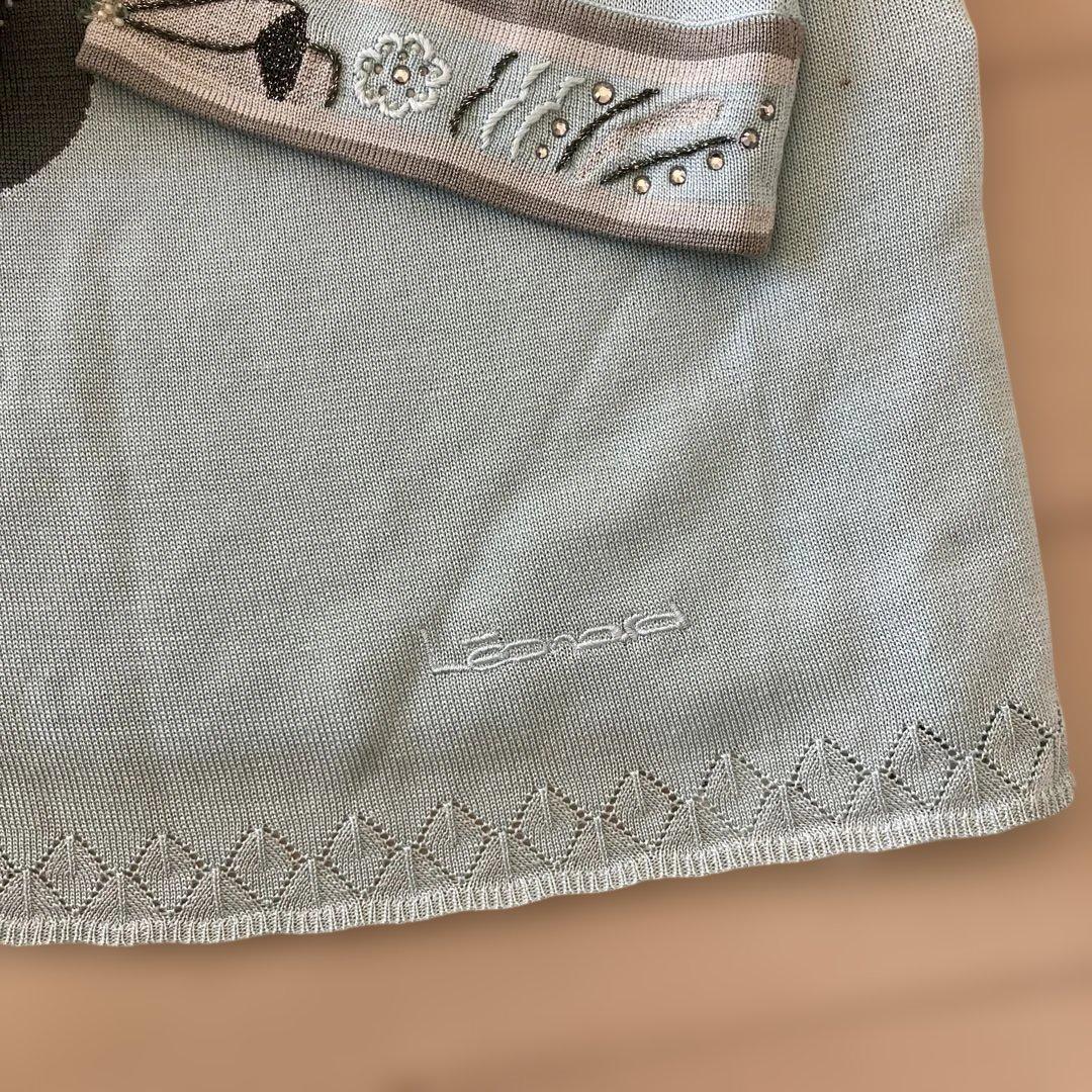 LEONAD レオナール　ニット　トップス　花柄　刺繍　ラインストーン　L 新品