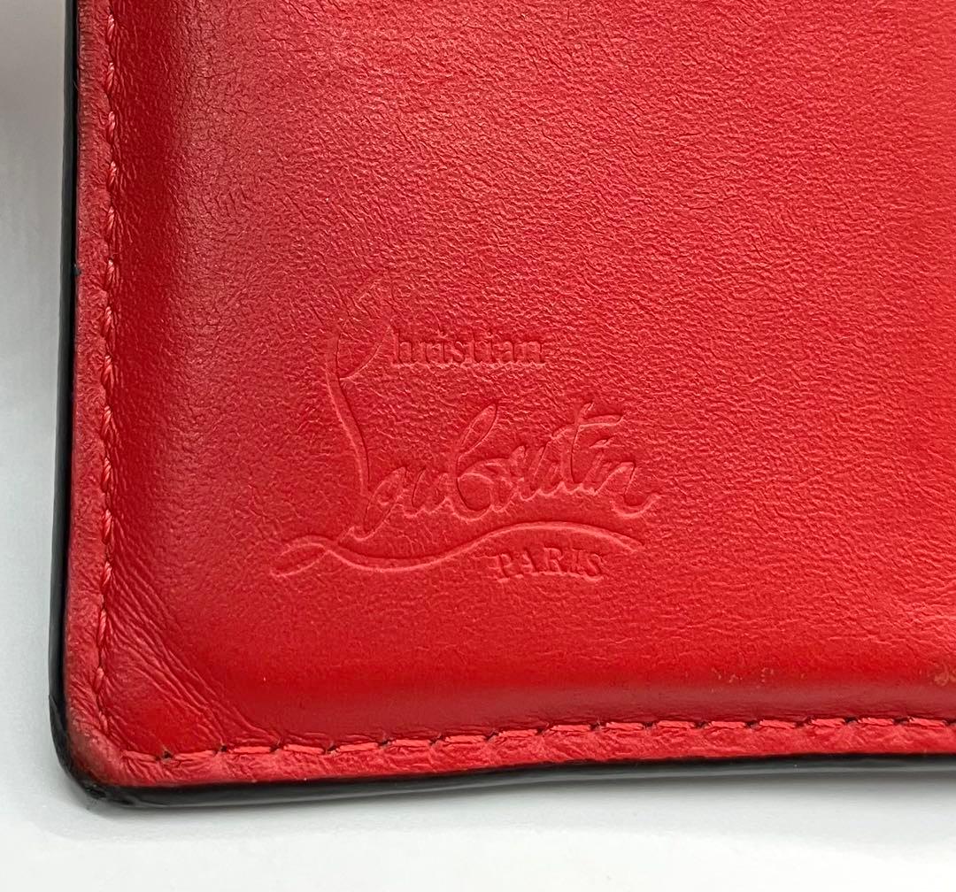 ⭐️ 美品 ルブタン ラバー コンパクトウォレット 二つ折り財布 レッド 鑑定済