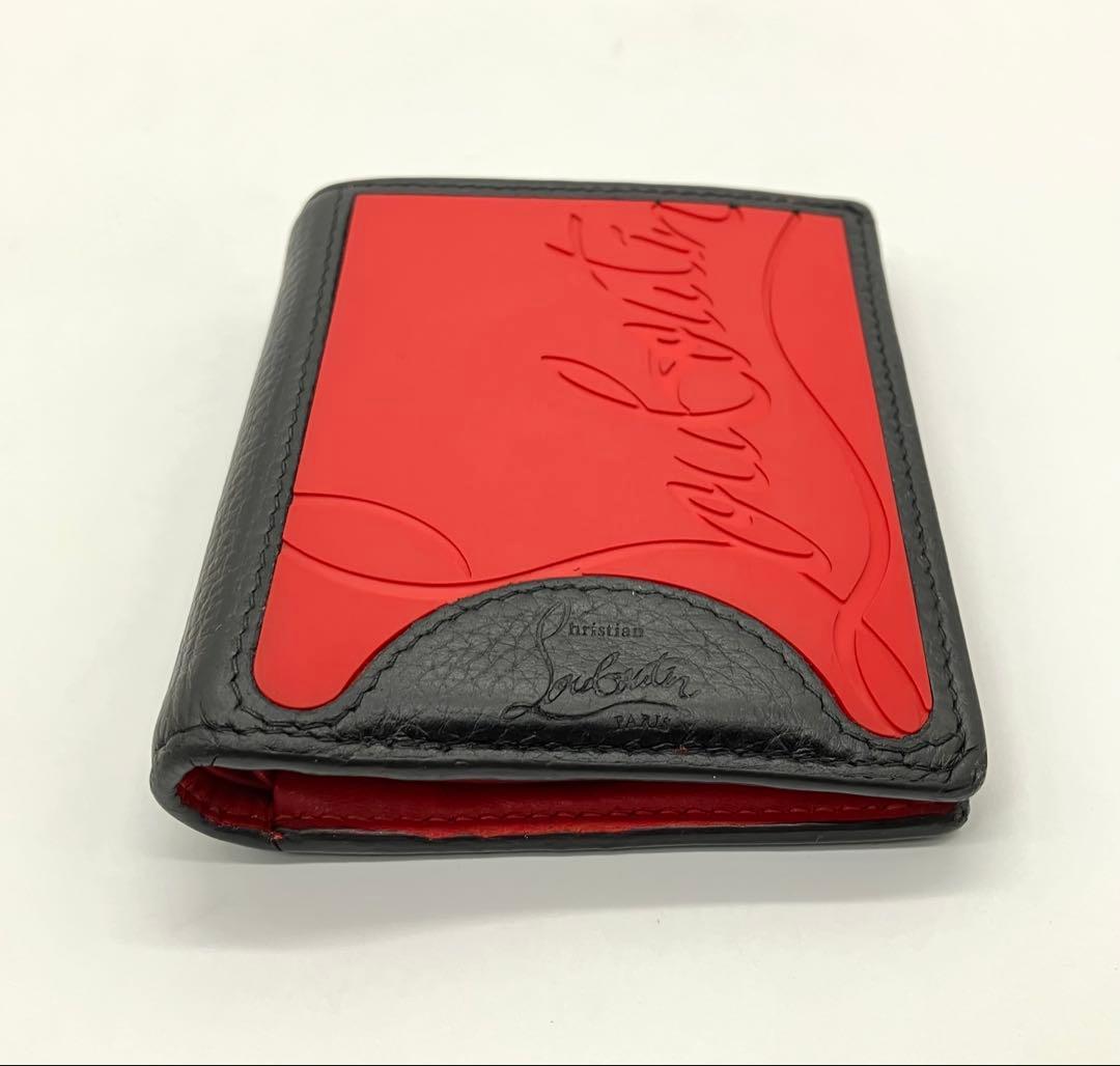 ⭐️ 美品 ルブタン ラバー コンパクトウォレット 二つ折り財布 レッド 鑑定済