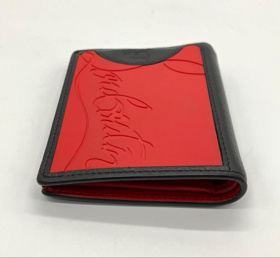 ⭐️ 美品 ルブタン ラバー コンパクトウォレット 二つ折り財布 レッド 鑑定済