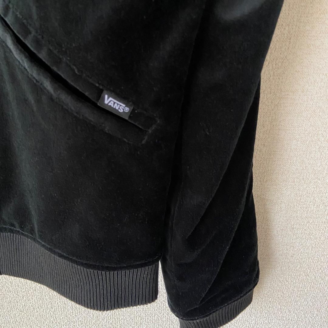 VANS バンズ スカジャン 別珍 ベロア M 刺繍 黒 ブラック
